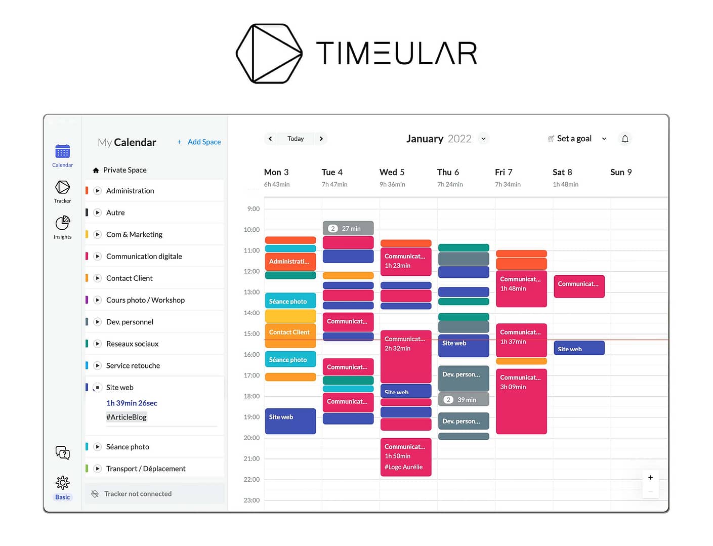 timeular, tracker de temps, outils pour freelance