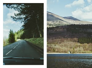 route et lac de montagne
